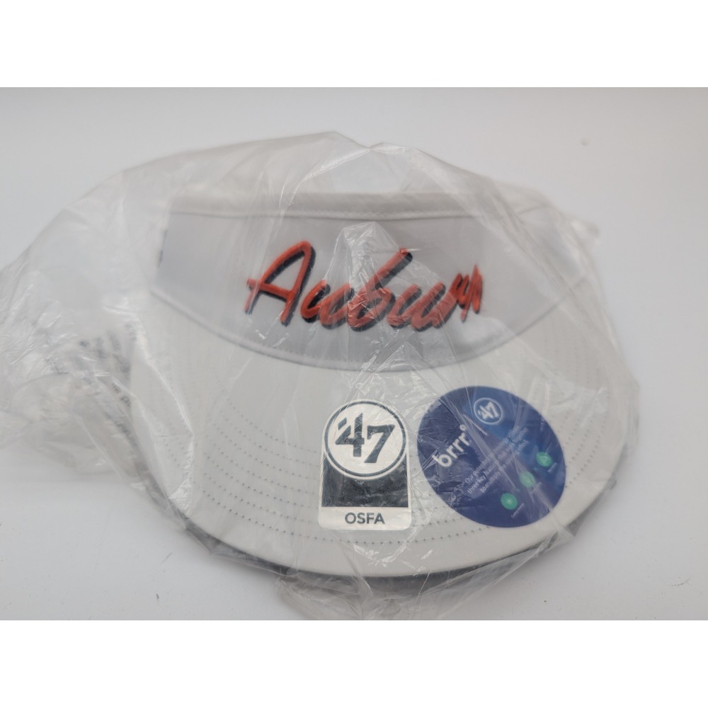 47 Brand Auburn Tigers Visor White Adjustable Brrr Cooling Technology Hat OSFA